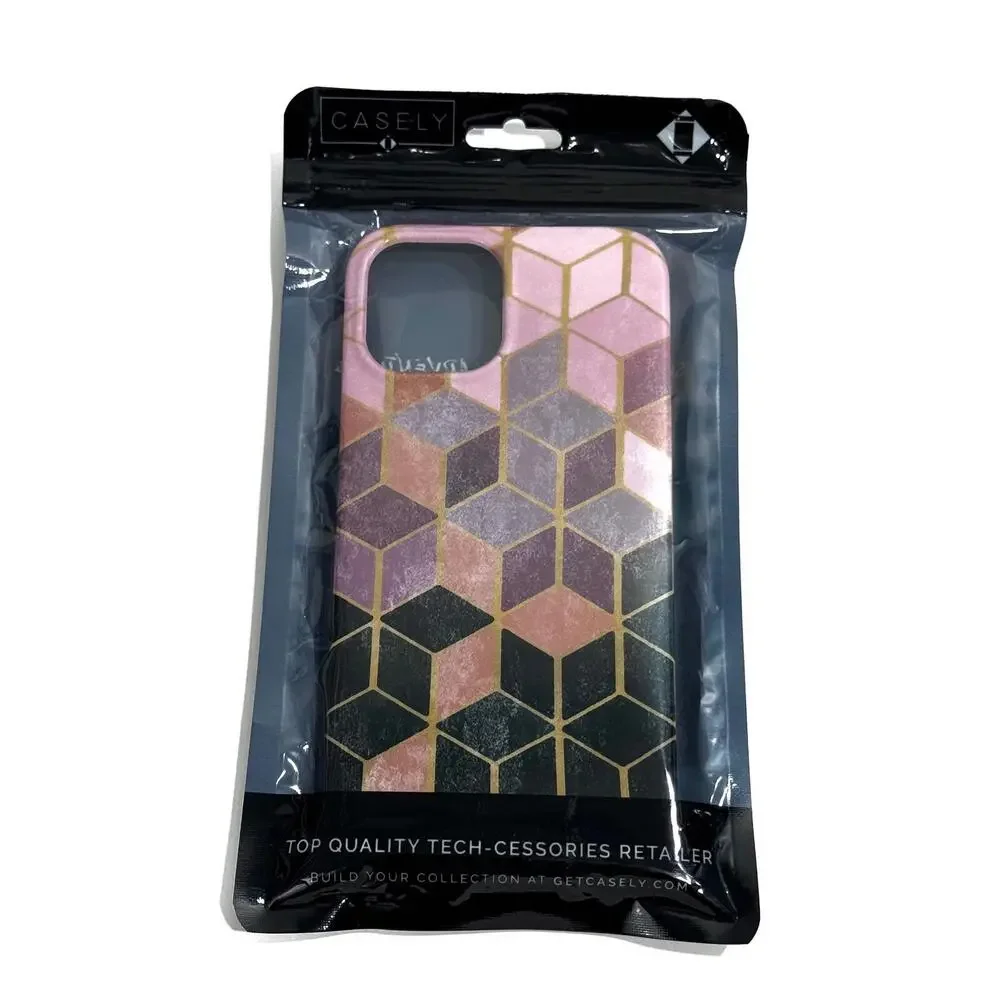 Casely Classic Stepping Up Geo Rose Gold Marble Phone Case iPhone 12 Pro Max New